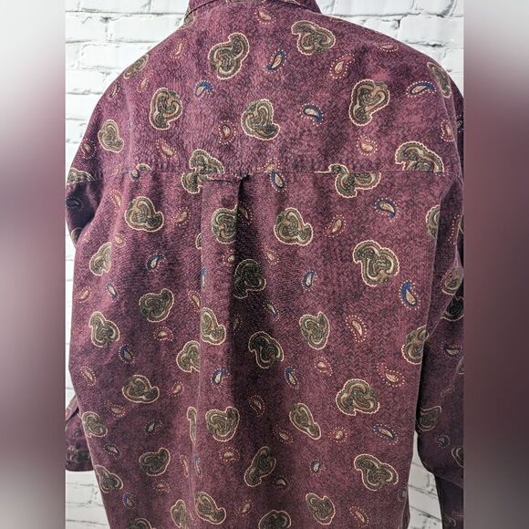 Chaps Ralph Lauren Vintage Button shirt Paisley size large - Picture 9 of 10